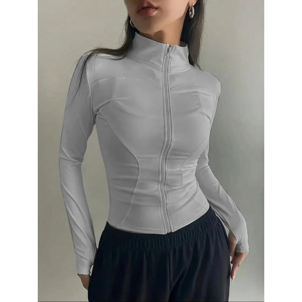 blusa manga longa gola alta academia suplex dia a dia inverno moda 2025 Promoção