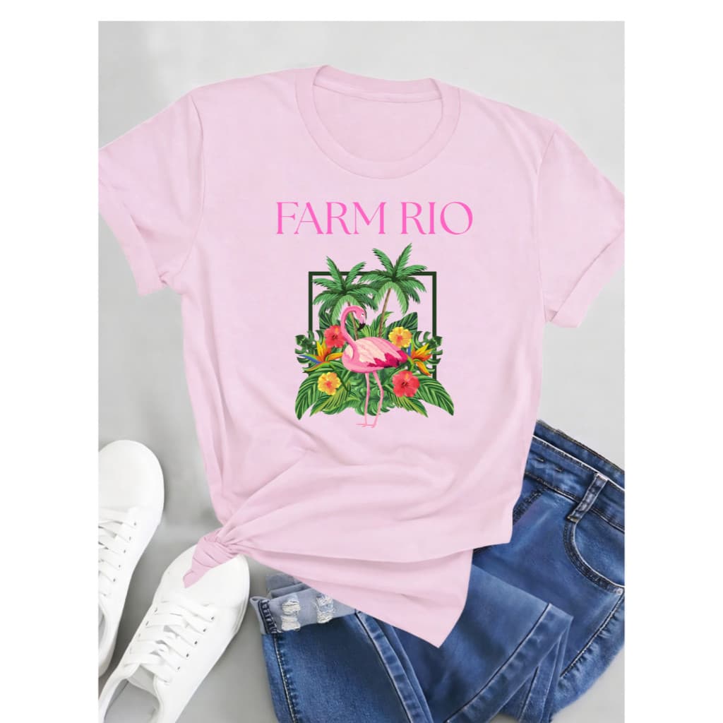BLUSA FLAMINGO T-SHIRT RIO CAMISETA FEMININA LANÇAMENTO ESTAMPADA