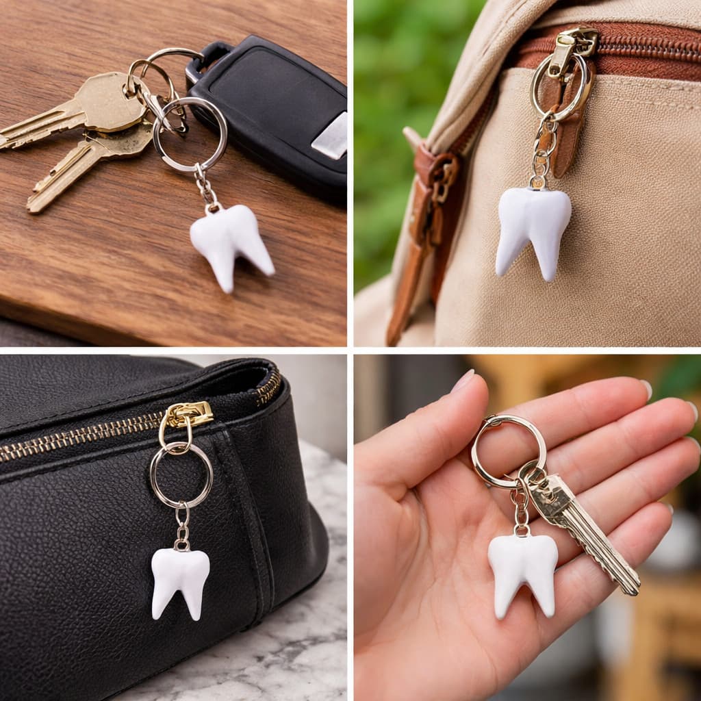 Chaveiro Dente Odontologia Decorativo  Mini Dente Realista