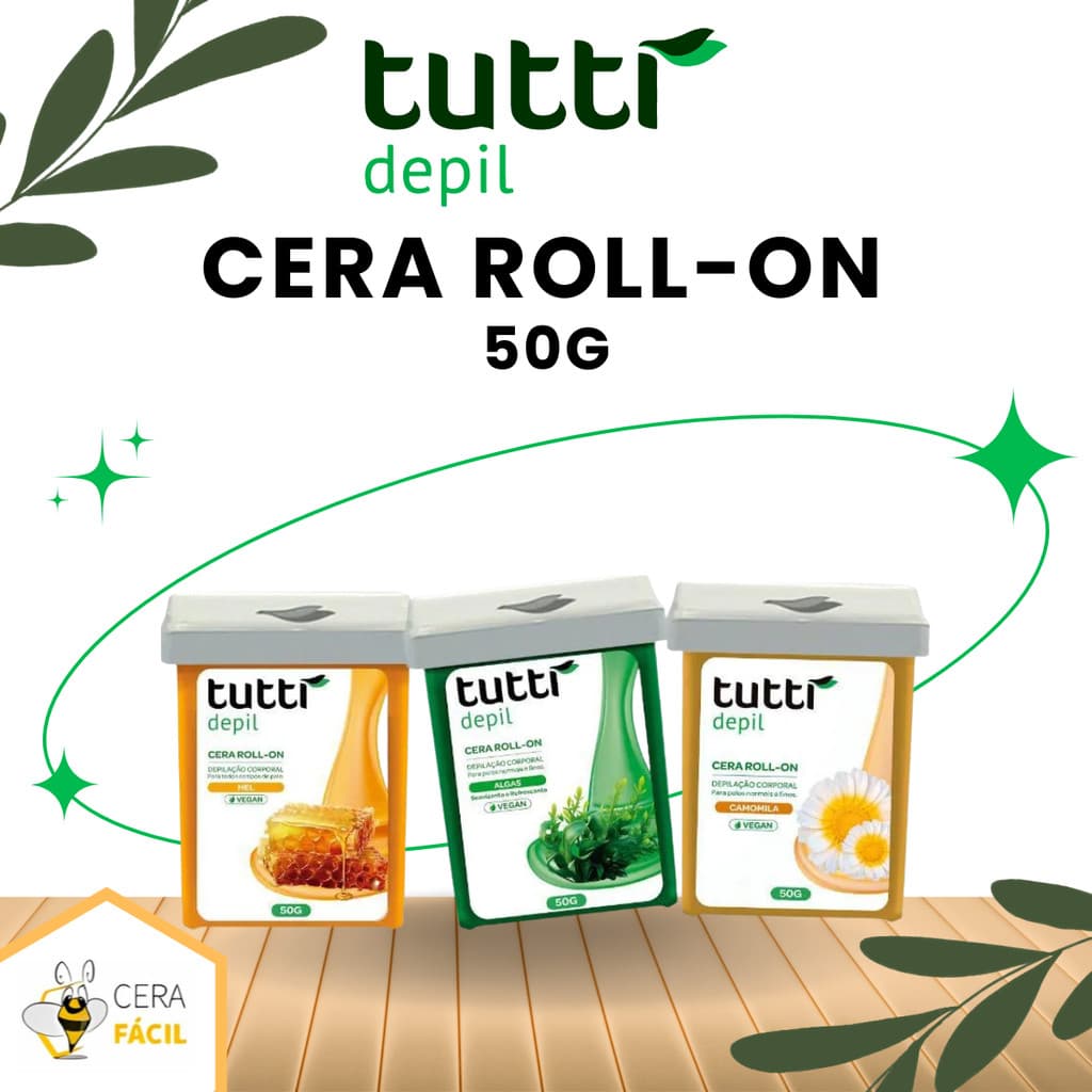 50g - Cera Depilatória Roll-On Mini Tutti Depil