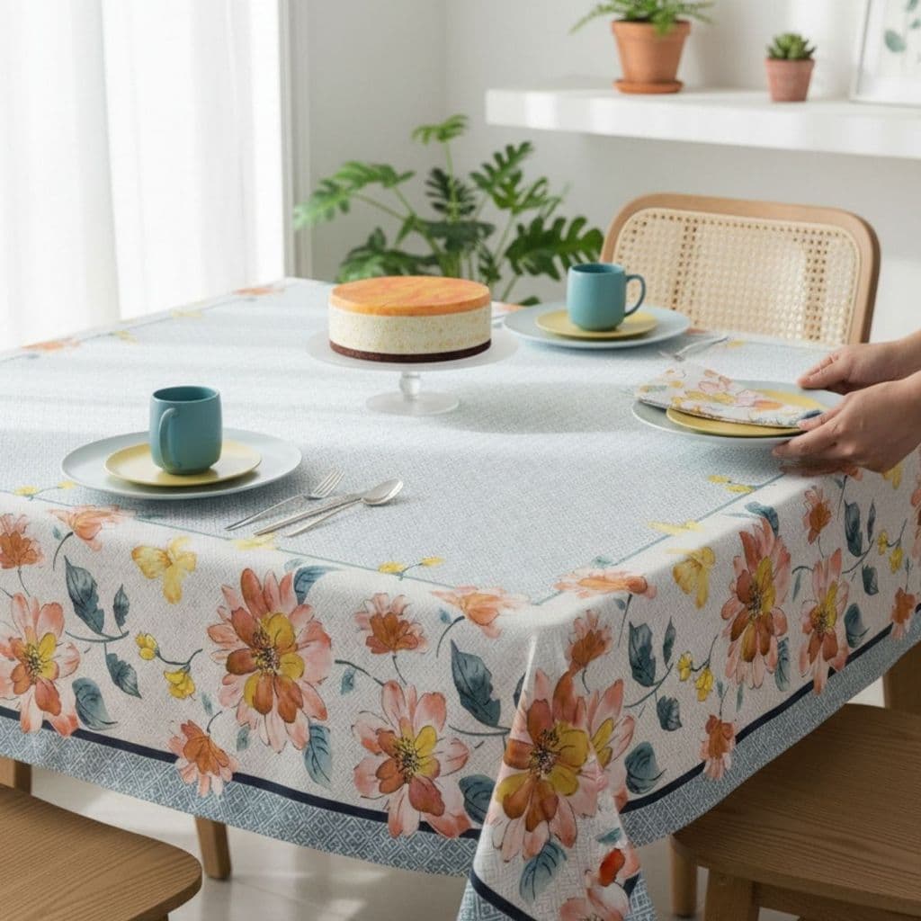 Toalha de Mesa Quadrada 4 lugares POP Lepper Estampa Manjar Floral 1,40x1,40m