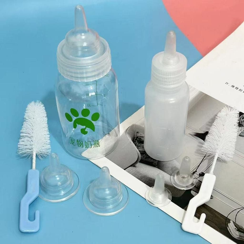 Mamadeira filhote Cachorro Gato Pet com 3 Bicos e Limpador 60 e 120ml