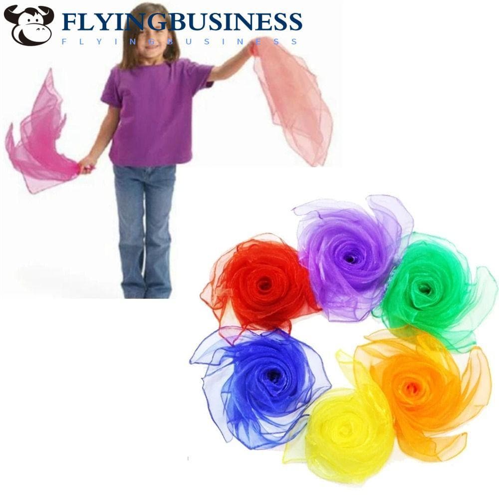 FLYINGBUSINESS Lenços De Ginástica Brinquedos Sensoriais Doces Coloridos 6 Cores Adereços De Desempenho Dança Gaze