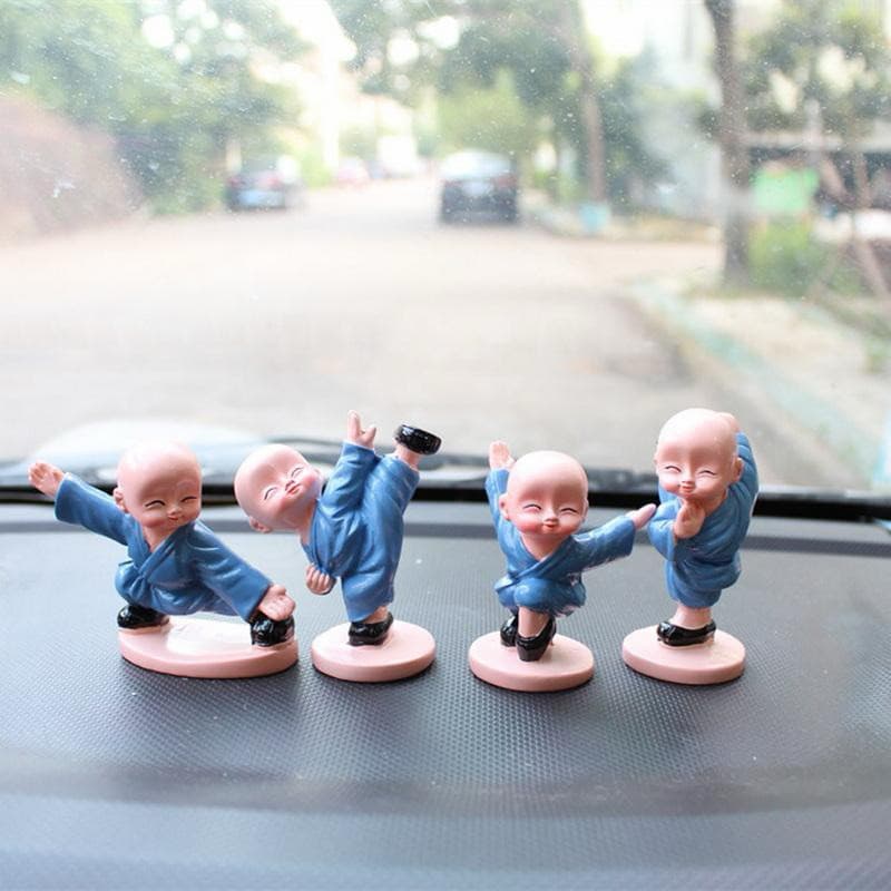 Conjunto de 4 estátuas de Buda Kung Fu incluindo o bebê monge, escritório e decoração de casa
