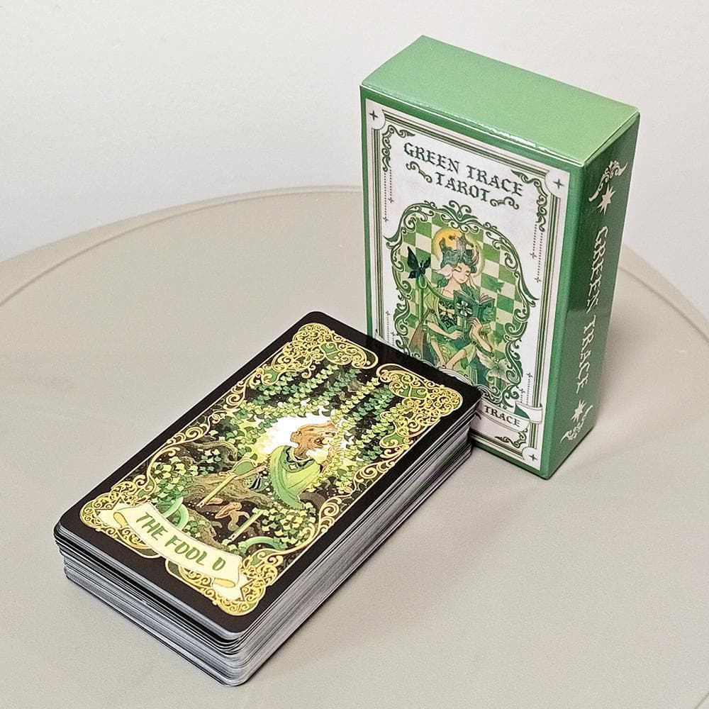 78 Peças Cartas Traço Verde Tarô Baralho Acionado Por História Adivinhação Mística Orientação Espiritual Baseada Em
