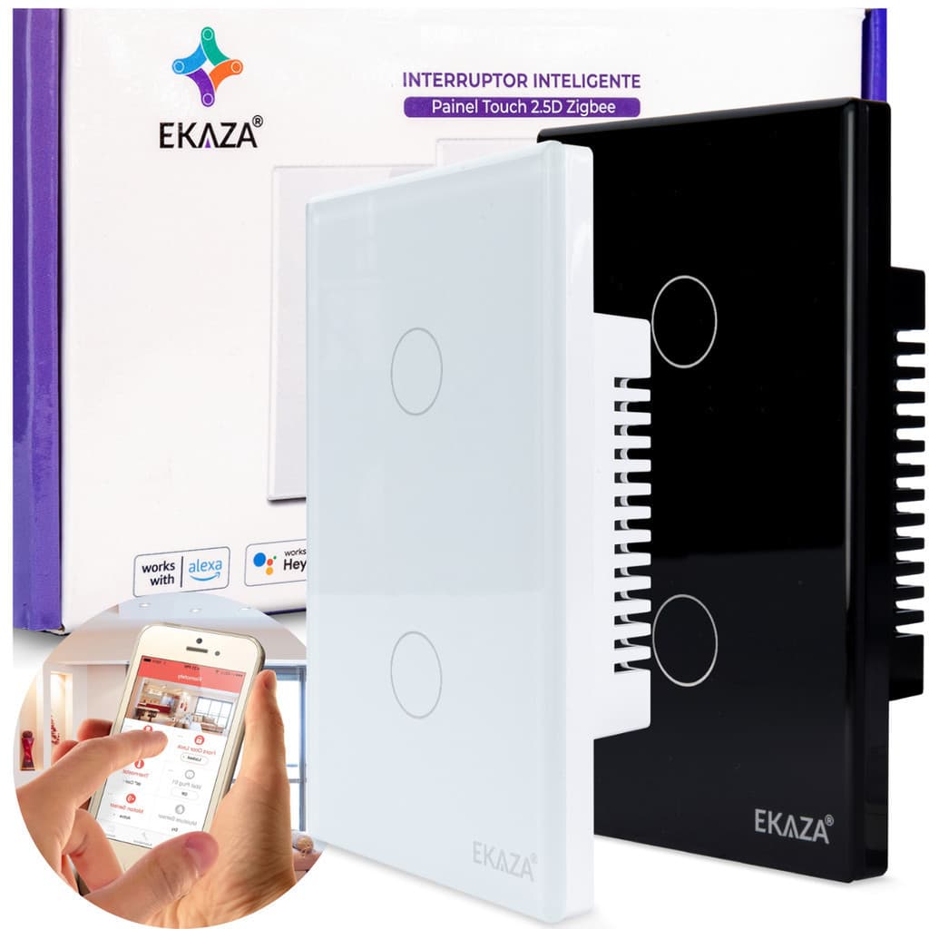 Interruptor Inteligente 2 Botões- ZIGBEE - EKAZA