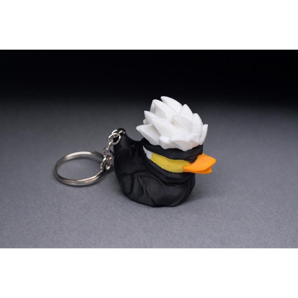 Chaveiro Pato Satoru Gojo Anime Geek Gamer Colecionável Impresso em 3D Porta Chaves Mochila Presente
