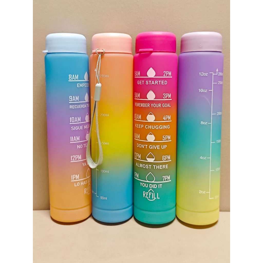Garrafa de água com frases motivacional 750ml Cores lindas