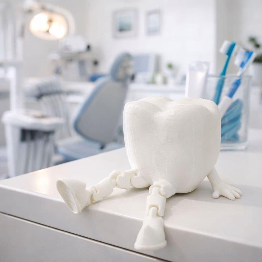 Estatueta Dente Articulado Decoração Criativa Consultório Odontologia
