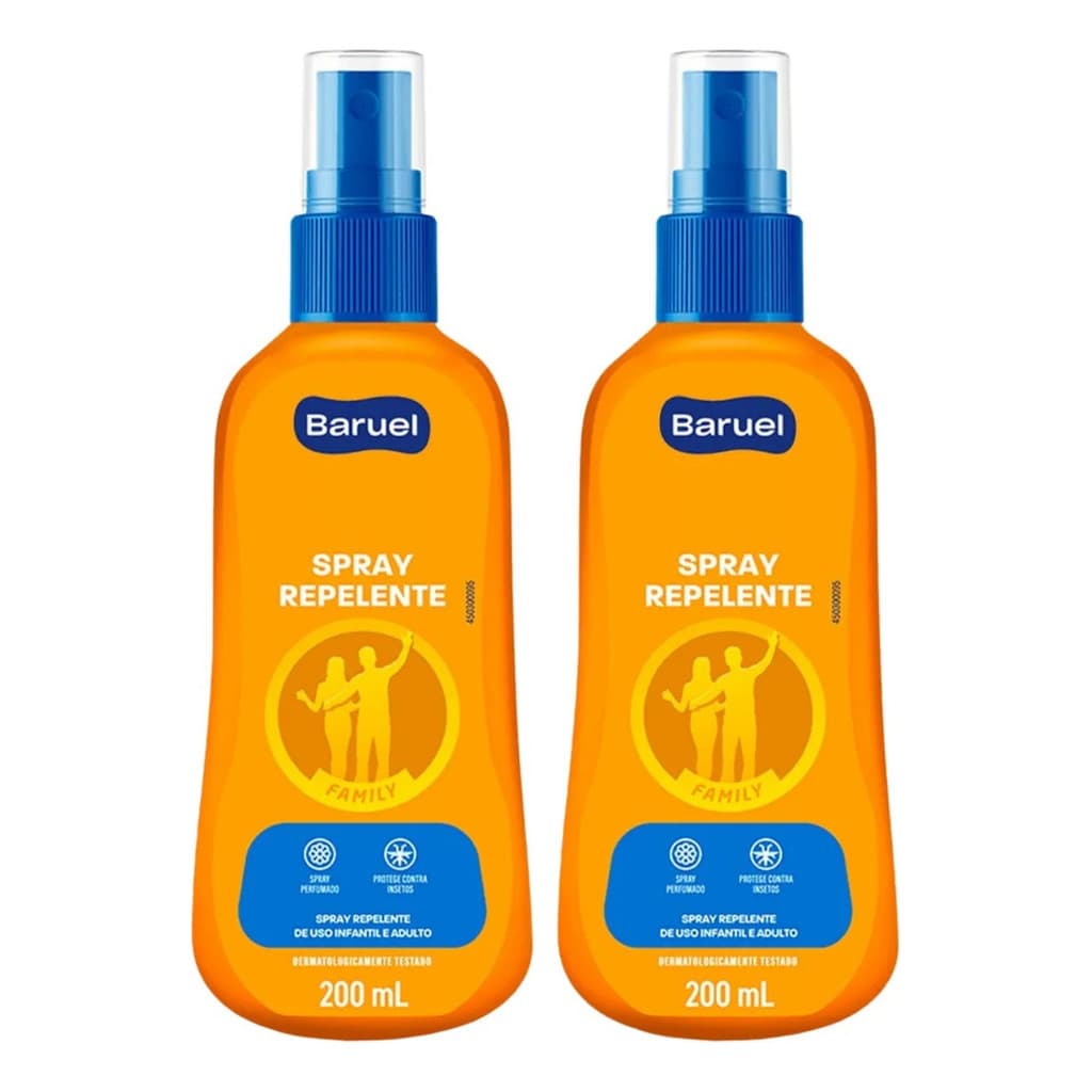 Kit 2 Spray Repelente Baruel Family 200ml Cada Uso Diário