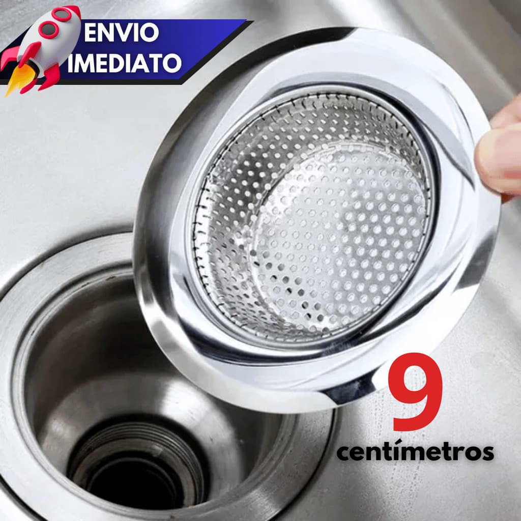 Kit 1/2/3 Ralos Inox 9cm Protetor de Pia Filtro Cozinha Cuba Aço Inoxidável