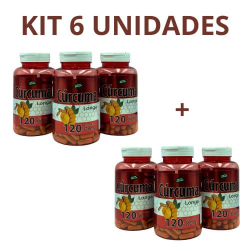 6X curcuma longa (açafrão da terra) 100% natural - 120 capsulas de 500 mg