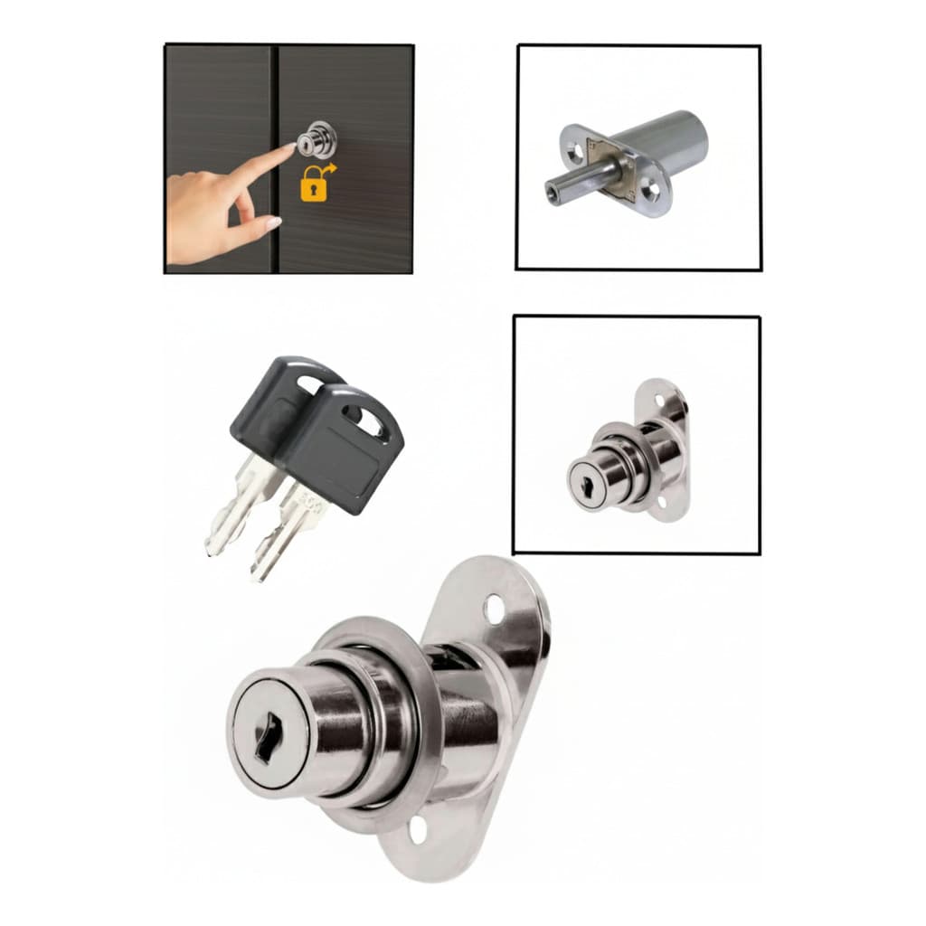 Kit 10 Fechadura Pino Pressão 24mm Porta De Correr E Gaveta
