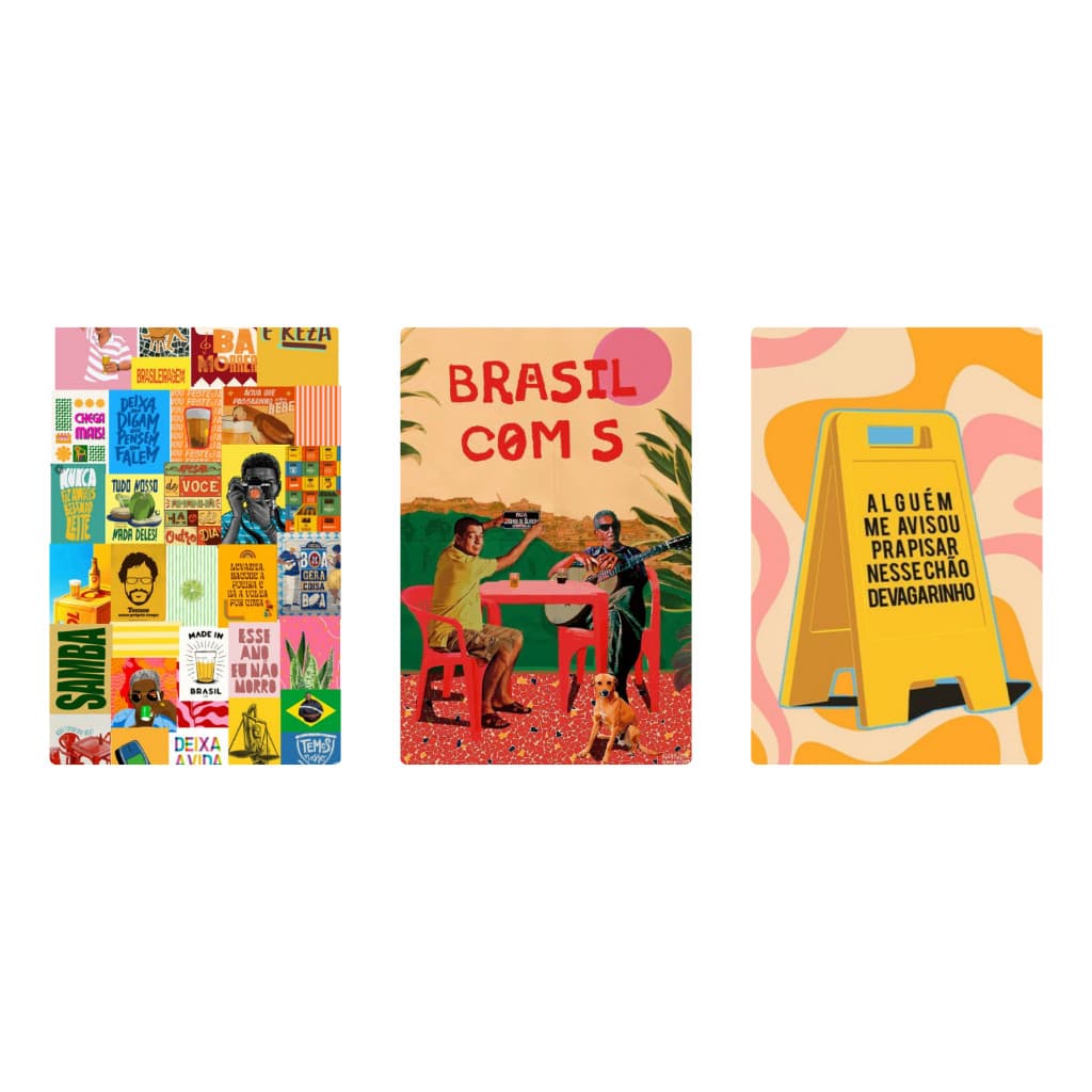 3 Placas/s Decorativas MDF 10x15 – Cultura do Brasil/Samba 13x20 cm  Divertido MDF