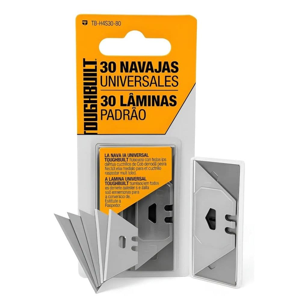 TB-H4S30-80 LAMINA TRAPEZOIDAL P/ ESTILETE RASPADOR C/ 30 LAMINAS TOUGHBUILT