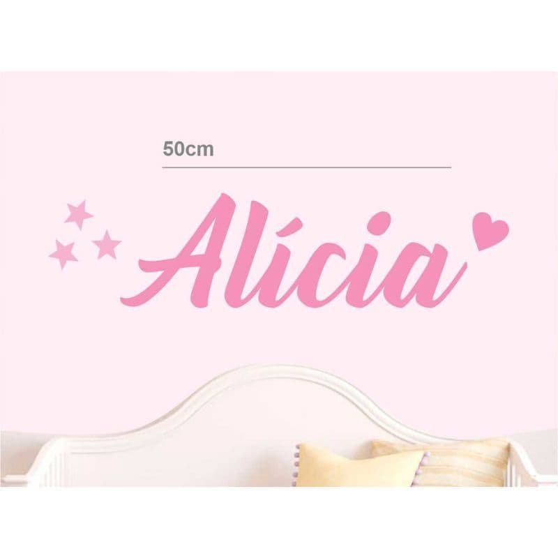 Nome Criança Personalizado Adesivo 50cm Menino ou Menina Decoração de Quarto Infantil