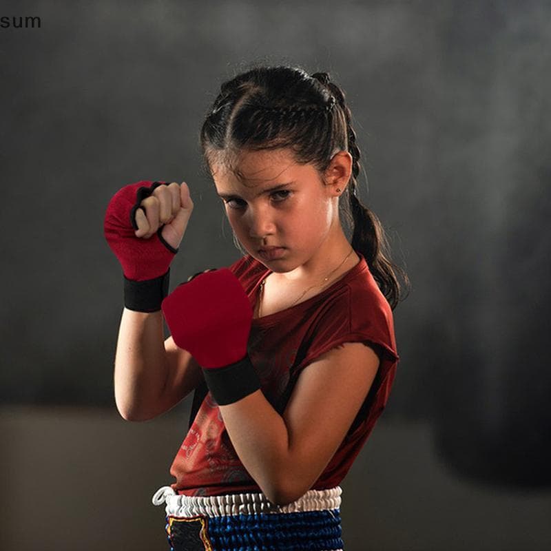 [sum] Luvas De Boxe Em Gel Internas Respiráveis Para Envoltório De Mão Muay Thai Acessórios De Treinamento De Meio Dedo