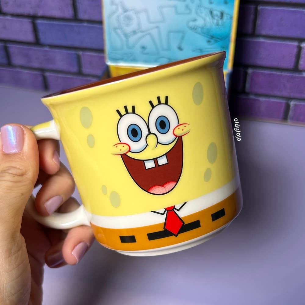 Caneca Bob Esponja Cerâmica 350ml Licenciada Presente Criativo
