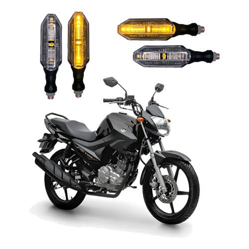 Kit 4 Setas Led Esportivas Yamaha Factor 125 2010 2011 2012 Preto
