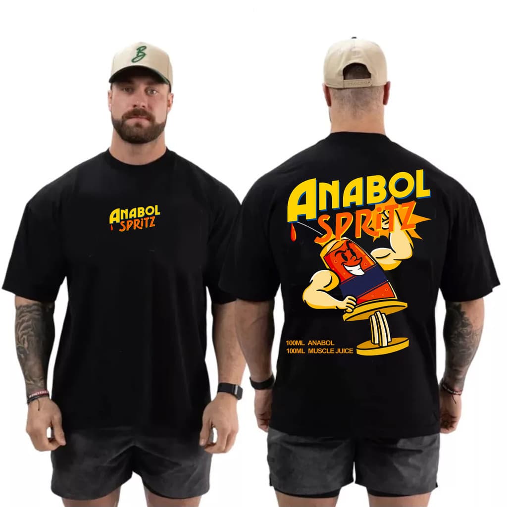 Camiseta Largona  Oversized Anabol Spritz Meme Academia Largna Manga Gande
