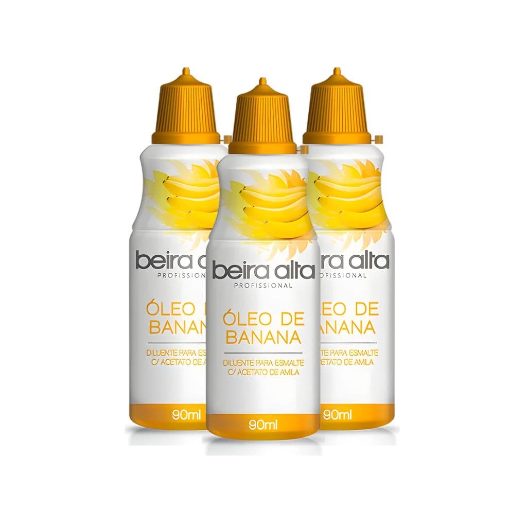 Kit 3 Óleo De Banana Beira Alta Diluente Para Esmalte 90ml