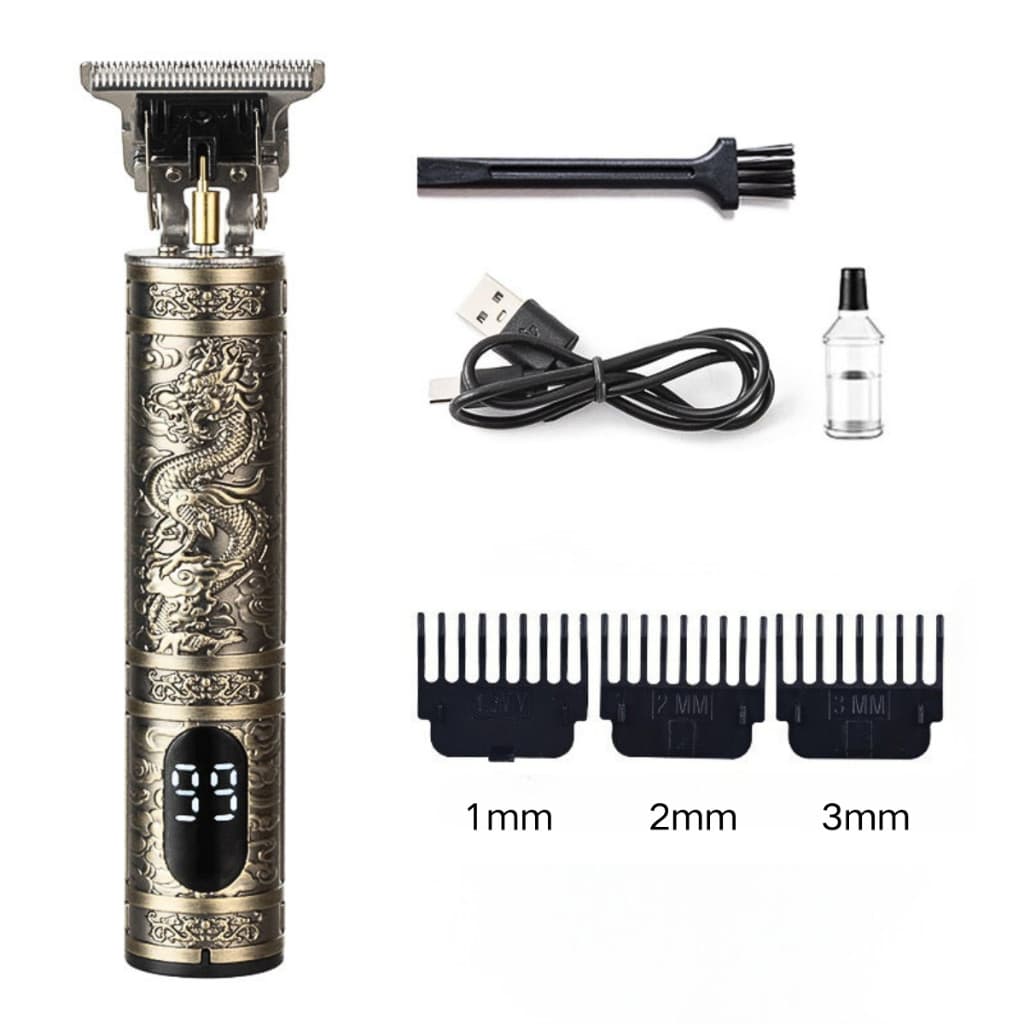 Máquina de Cortar Cabelo Barba Profissional C/Led Display Barbeador Cortador Aparador Elétrico Homem