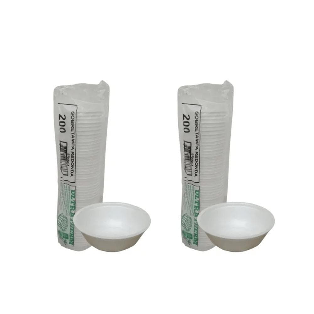 Kit com 2 Pacotes de Pote de Isopor 200ml MR200 Ultratherm com 50 Unidades cada (Sem Tampas)
