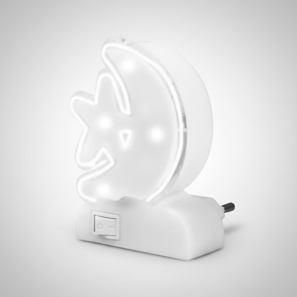Abajur Infantil Lua Led Branco Tomada Parede Luminária