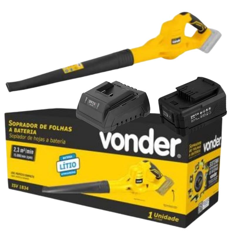 Soprador de folhas Vonder ISV1834 + Bateria DWT 18V 4.0 Ah