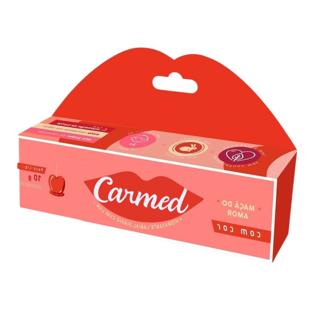 Hidratante Labial Carmed Maça do Amor 10g - Edição Ilimitada, Cor Vermelho Suave