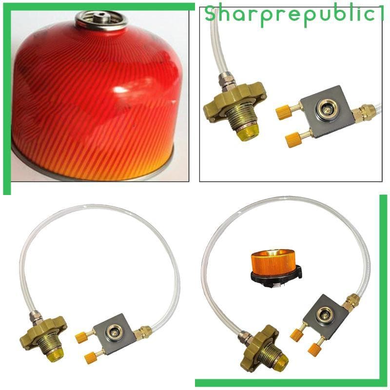 [Sharprepublic1] Adaptador De Recarga De Tanque De Gás Válvulas Duplas Fácil De Controlar Cilindro Portátil