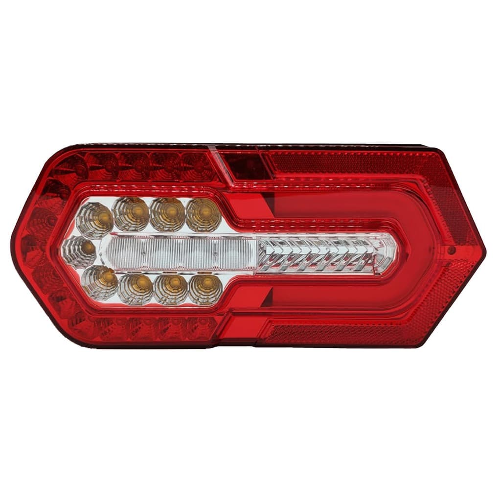 Lanterna Led Traseira 4 Funções Bivolt C/ Guia Luz Reboque