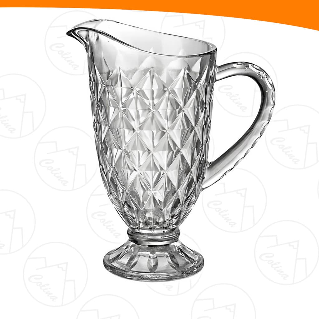 Jarra De Vidro Suqueira Diamond Luxo Vidro Premium Água Sucos 1,2 Litros Com Alça