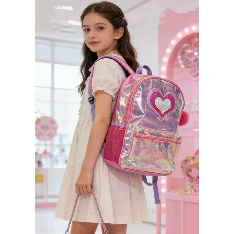 Kit mochila feminina holográfica Girl PWR