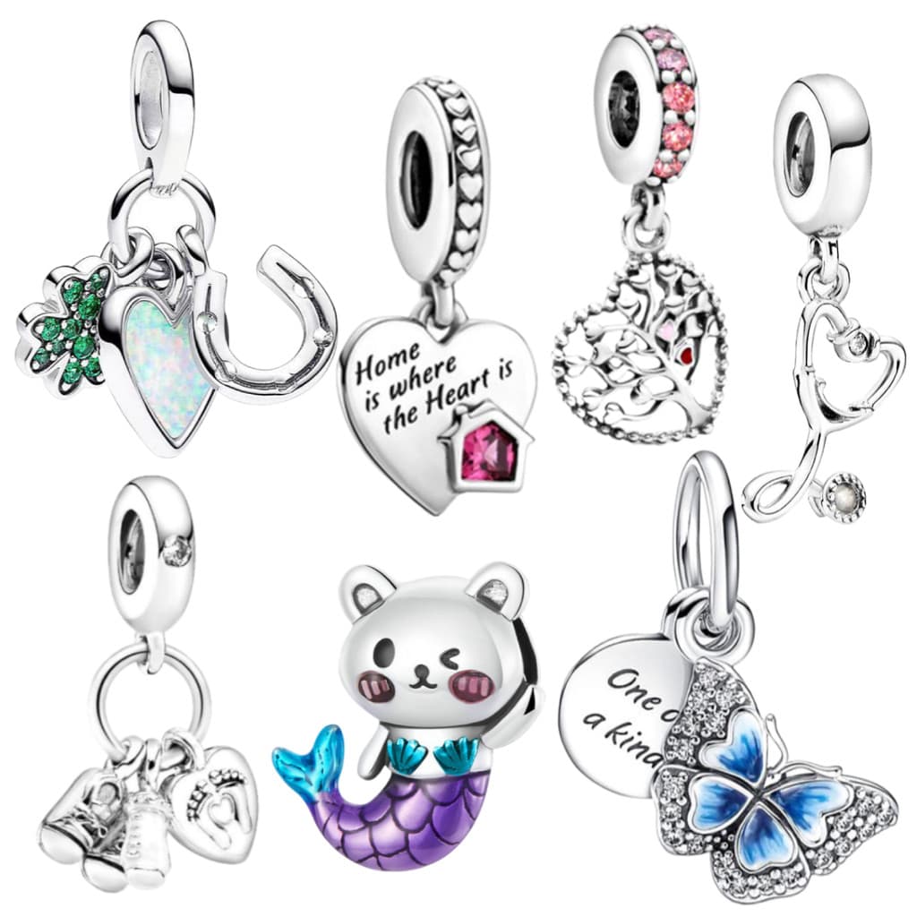 Berloque Pulseira Joias de Prata 925 Série Pulseiras Feminina Pingente