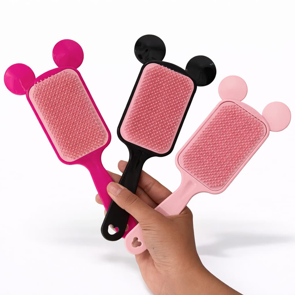 Escova Raquete Desembaraçante Cerdas Macias Escova de Cabelo Sem Frizz Utensílios de Beleza Presente