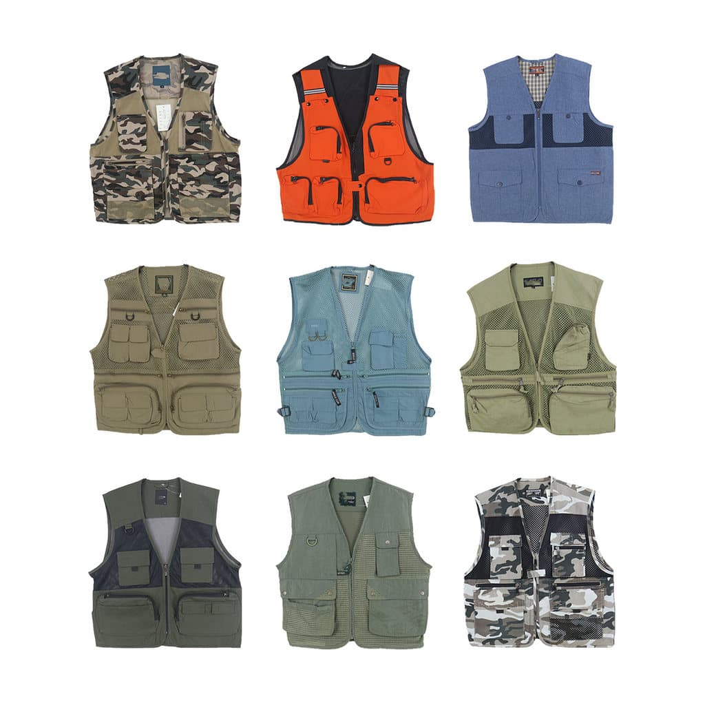Estilo Natural vintage vintage colete de pesca masculino Multi-bolso colete tático ferramentas fotografia colete feminin