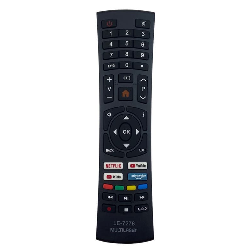 controle remoto para tv multilaser smart com netflix / youtube kids / primevideo - modelo 7278 - Substituto Compatível