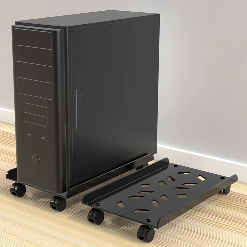 Suporte Para Gabinete Cpu Gamer Rodinhas Reforçado Aço Inoxídavel 45cm X 20cm de Dimenssão P.QIU