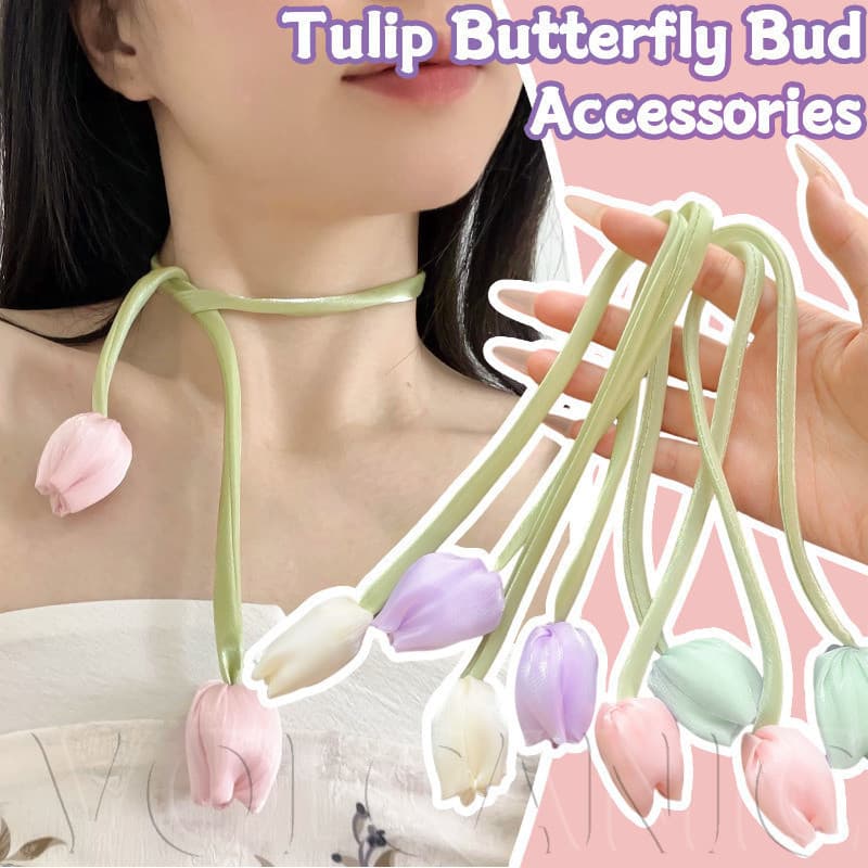 [Envio Rápido] 2-10 Peças Pingente De Flor De Borboleta De Tulipa Coreana Decoração Artesanal Faça Você Mesmo , Buquê Re
