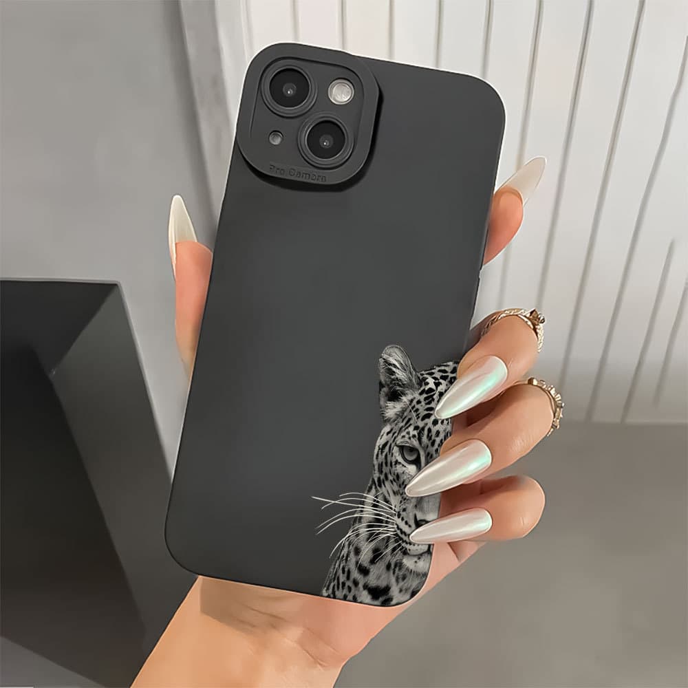 Capinha Capa De Silicone Anti-impacto Para IPhone 7 X Xs XR 11 12 13 14 15 16 17Air Plus Pro Max Normal Leopardo Caso De