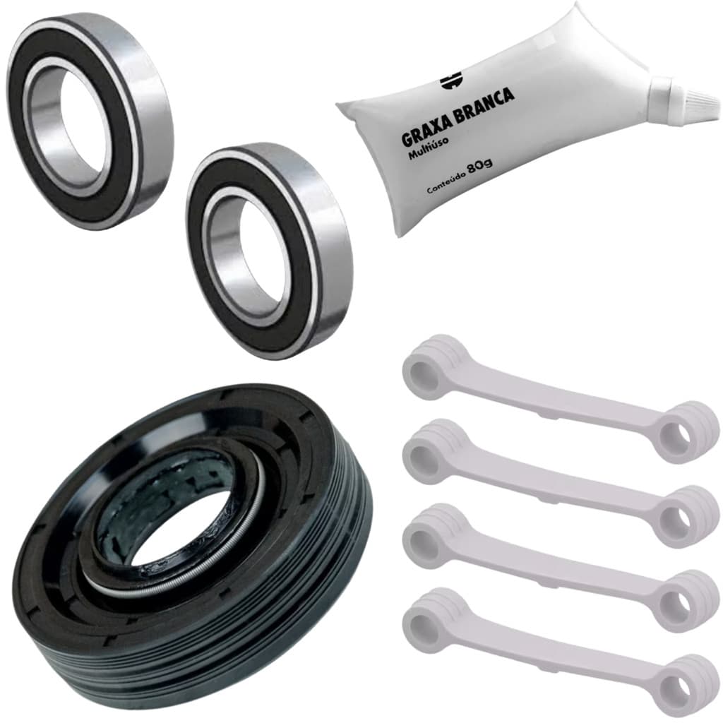 Kit Retentor Rolamentos 60062rs Compativel Lavadoras Brastemp e Consul Todas Retentor Sabó 3362