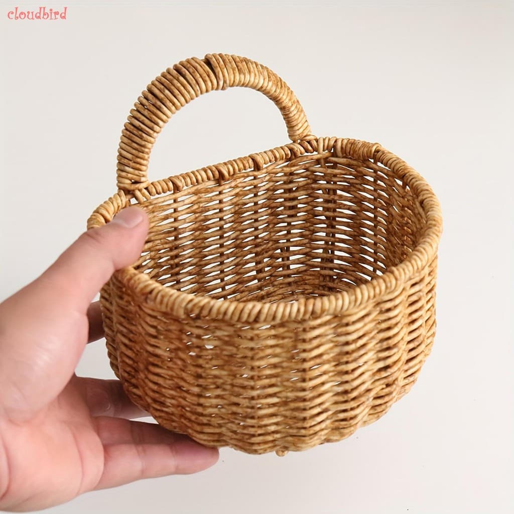 Cesta De Armazenamento Tecida Para Pendurar Na Parede , Estilo Boho Vintage , Cestas Suspensas Entrada De Casa , Cozinha