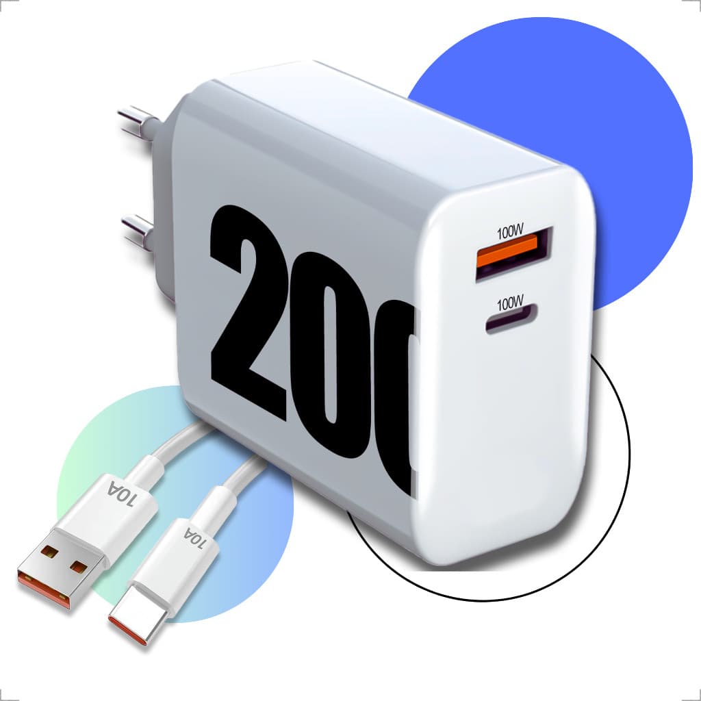 Carregador 200W Turbo para Xiaomi Power Delivery Super Rápido Tipo C