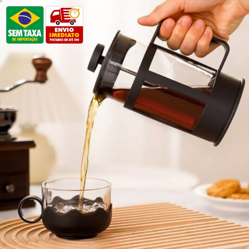 Francesa Cafeteira Prensa Francesa 300ml Amigold 4504 Vidro e Plástico para Café e Chá