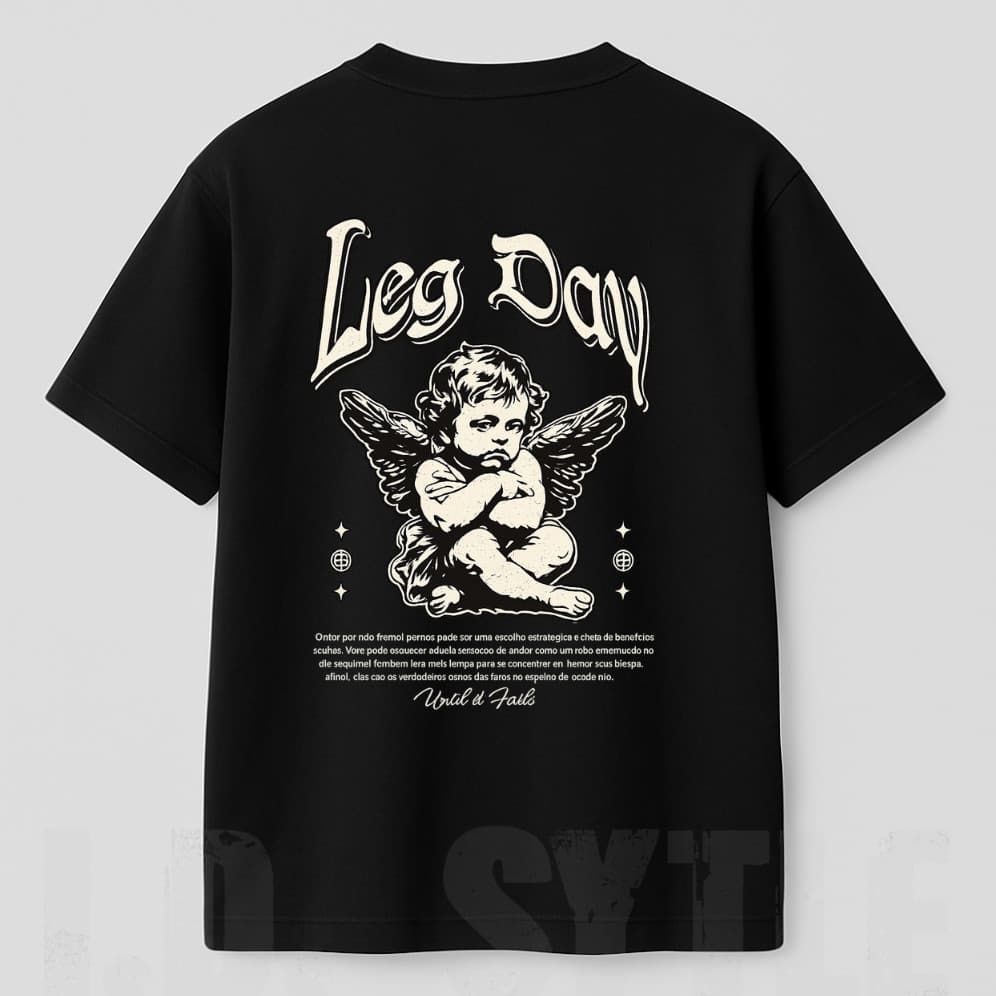Camiseta Oversized Premium Estampada Lag Day 100% Algodão Streetwear Academia treino