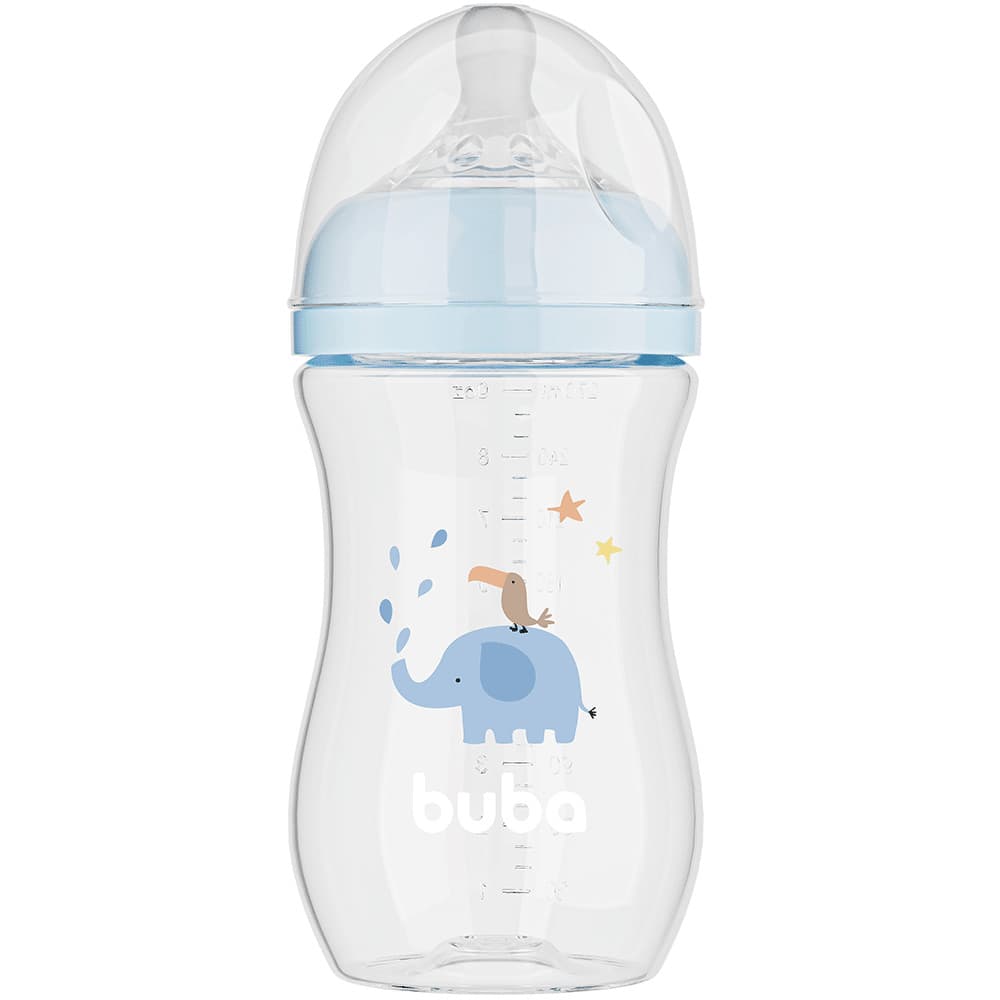 Mamadeira Easy Flow Elefante - Azul - 270ml - Buba