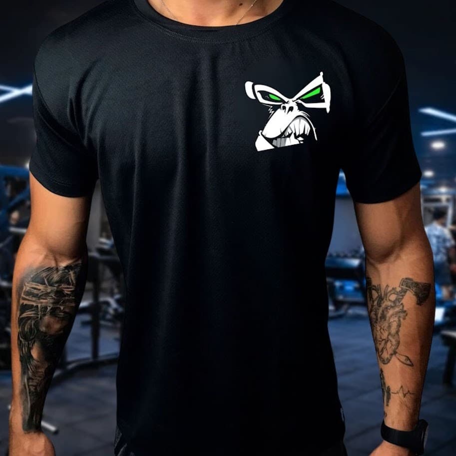 Camisa Dry Fit Masculina Modelo GORILA , Academia, Corrida, CrossFit, Ideal Para Treinos Intenso, Tecido Leve dia a dia