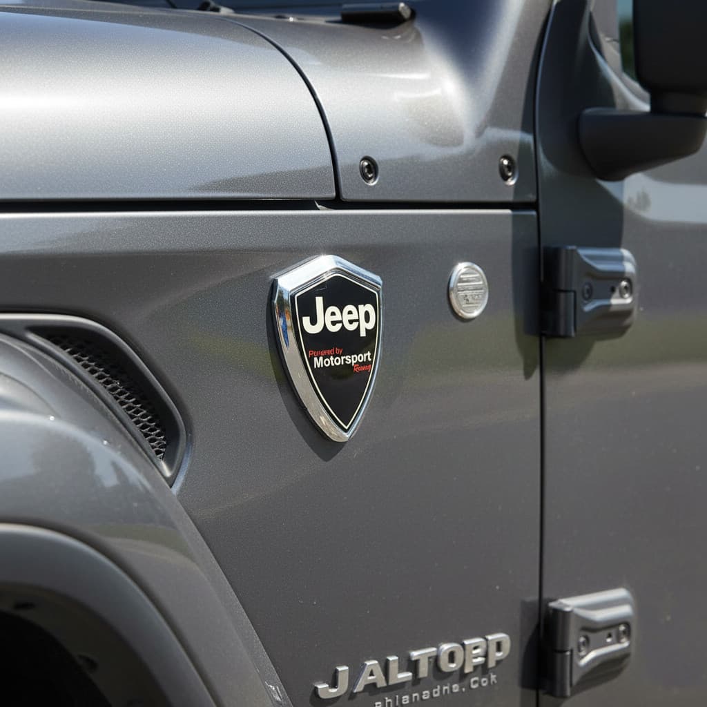 Par Emblema Escudo Jeep Fender Brasão Lateral Porta Mala 3d Jeep Compass Commander