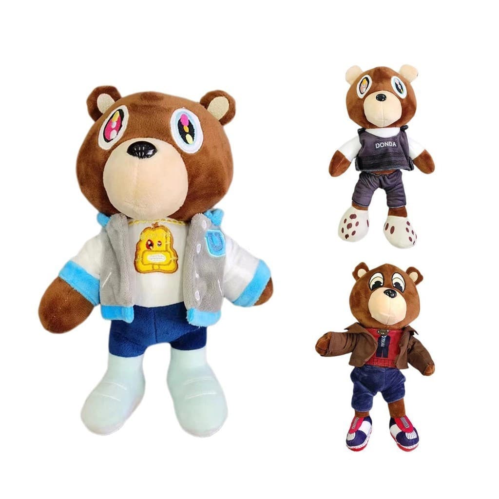 Boneco de pelúcia Kanye Teddy Bear, macio e legal, ótimo para decoração de sofá, presente de aniversário para fãs greiwe
